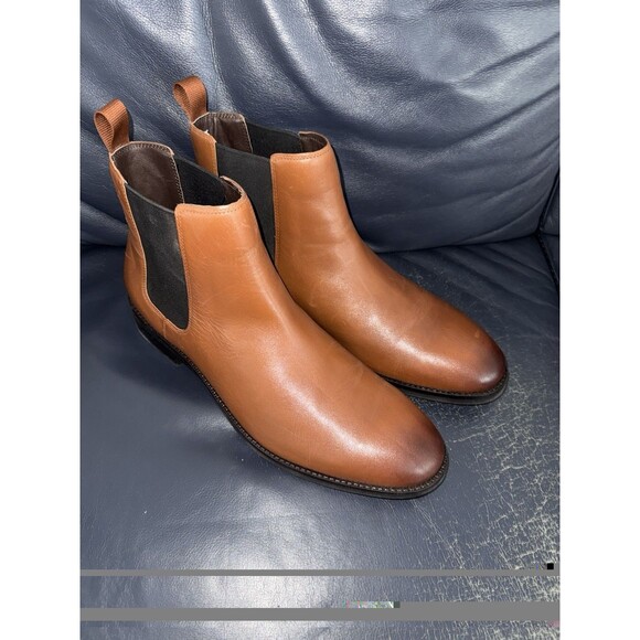 Cole Haan Mens Size 13 Grand+Dress Chelsea Leather Boots British Tan C37859 NWOB